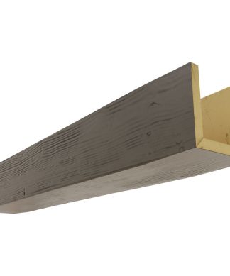 4"W x 4"H x 8'L 3-Sided Sandblasted Faux Wood Beam, Burnished Honey Dew