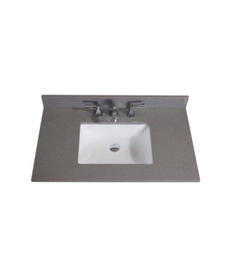 37 in. Composite Stone Vanity Top, Mountain Gray with White Basin