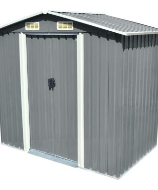 vidaXL Garden Storage Shed Metal 80.3"x52"x73.2" Garage Tool Storage House