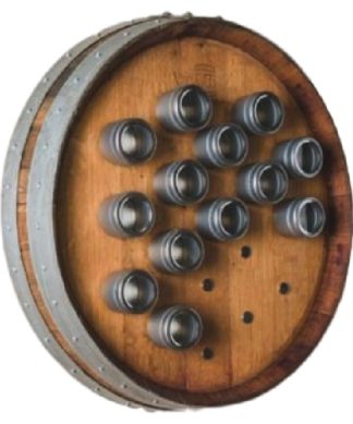 Wine Barrel Spice Rack, 18 Aluminum Cans