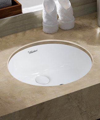 18 inch Oval Undermount basin with overflow and rear center drain
