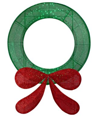 48" Commercial-Sized Lighted Tinsel Christmas Wreath Outdoor Decoration