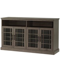 58" Classic Glass Door TV Console - Slate Grey