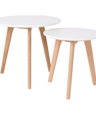White Nesting End Tables, DF Bodine