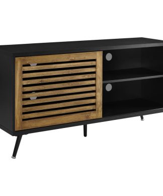 52" TV Console With Sliding Door, Black