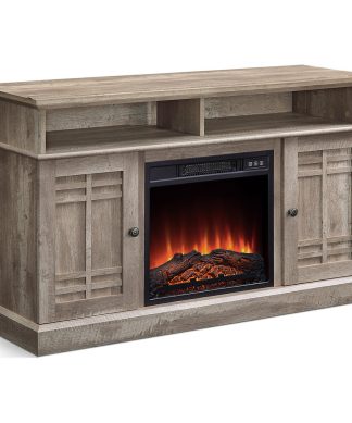 48" TV Stand Console With Fireplace, Ashland Pine