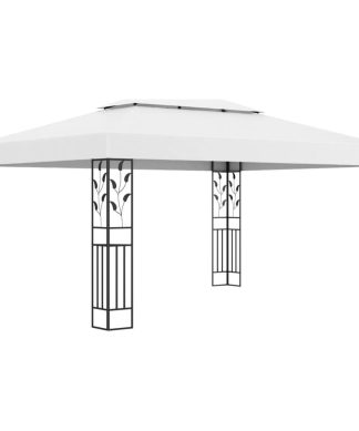 vidaXL Gazebo with Double Roof 9.8'x13.1' White Garden Outdoor Patio Sunshade