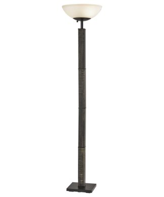 16"x16"x72.5" Black Wood 300 Watt Torchiere