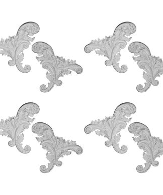 12 1/4"Wx11 1/4"Hx1 1/8"P Katheryn Onlay, 4 Lefts & 4 Rights