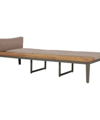 vidaXL Solid Acacia Wood Sun Lounger with Cushions Brown Adjustable Sunbed