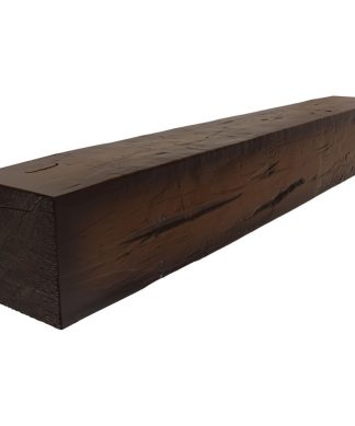 4"H x 6"D x 84"W Hand Hewn Faux Wood Fireplace Mantel, Premium Mahogany