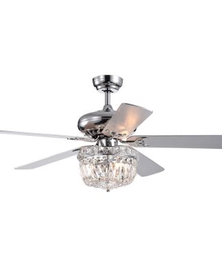 Warehouse Of Tiffany 52-Inch 5-Blade Chrome Lighted Ceiling Fans CFL-8349REMO
