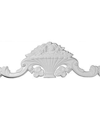 40 1/2"Wx12 1/4"Hx2 3/4"P Flower Basket Center With Scrolls Onlay, 4-Pack