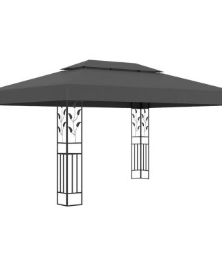 vidaXL Gazebo with Double Roof 9.8'x13.1' Anthracite Garden Outdoor Sunshade