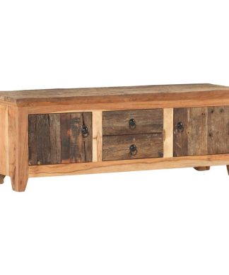 vidaXL Solid Acacia Wood TV Cabinet Reclaimed Wood Entertainment Center Stand