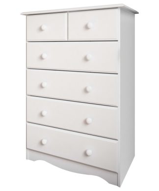100% Solid Wood 4+2 or 6-Drawer Chest, White