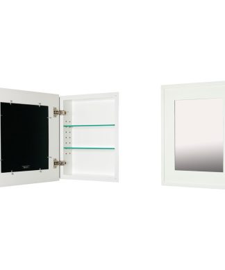 13x16 Fox Hollow Furnishings Mirrored Medicine Cabinet, White