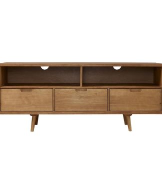 58 3-Drawer Solid Wood TV Console