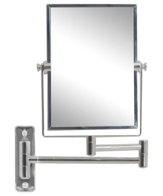 16.36-in. Rectangle Stainless Steel Wall Mount Magnifying Mirror In Chrome Color