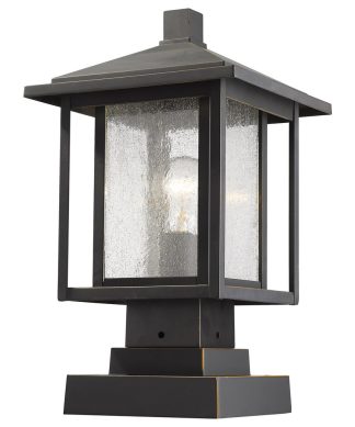 Z-Lite 1 Light Outdoor Pier Mounted Fixture Oil Rubbed Bronze 554Phms-Sqpm-Orb