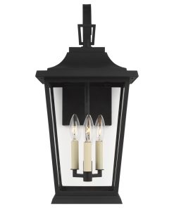 Warren Large Lantern, Textured Black