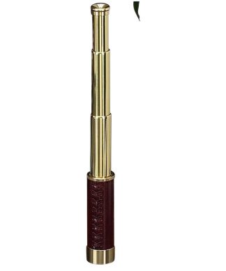 25x30 Brass/Leather-Sheathed Telescope With Wood Presentation Box