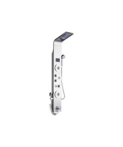 6 Stage Stainless Steel LED Shower Column With Massage Jets, Brushed Nickel
