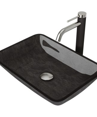 VIGO Sink in Gray Onyx and Faucet in Brushed Nickel