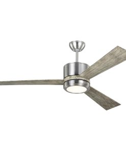 Vision 1 Light 52" Indoor Ceiling Fan, Brushed Steel, Light Gray Weathered