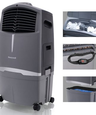 525 CFM Indoor Evaporative Air Cooler, Swamp Cooler, With Remote Control, Gray