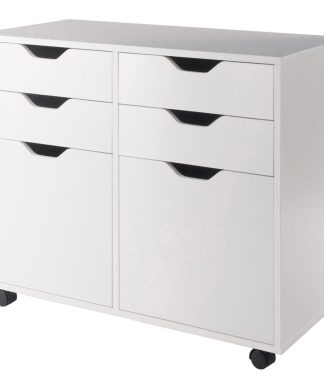 Winsome Wood Home Office Halifax 2 Section Mobile Storage Cabinet, White