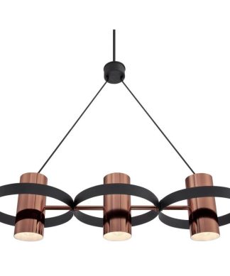Westinghouse 6368900 Ariana 3 Light 39"W Linear Chandelier - Matte Black /