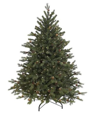 4.5' Pre-Lit Full Hunter Fir Artificial Christmas Tree, Clear Lights