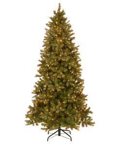 7 1/2' "Feel-Real" Downswept Douglas Slim Fir Hinged Tree With 600 Clear Lights