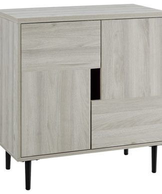30" Modern Accent Cabinet, Birch/Magenta Interior