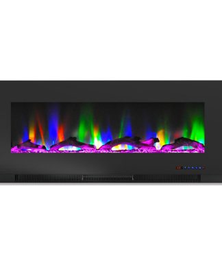 50" LED Wall-Mount Electric Fireplace, 5,115 BTU, Black