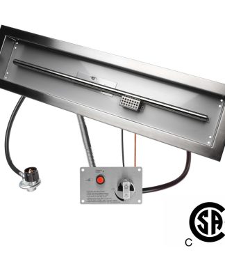 30"x6" CSA Certified Fire Pit Burner Kit, Stainless Steel, Propane