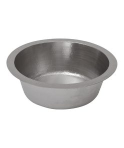 14" Round Hammered Copper Bar Sink in Nickel With 2" Drain Opening