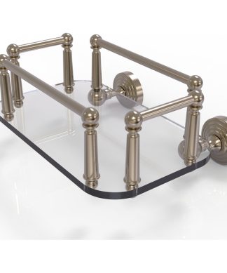 Waverly Place Wall-Mount Glass Guest Towel Tray, Antique Pewter