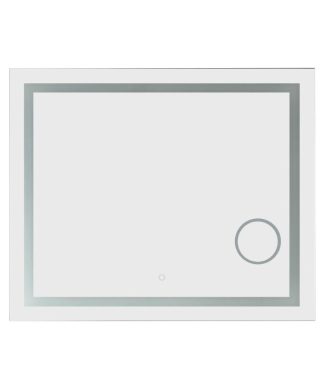 Vinnova Astra 36" Lighted Impressions Frameless LED Wall Mirror in Silver