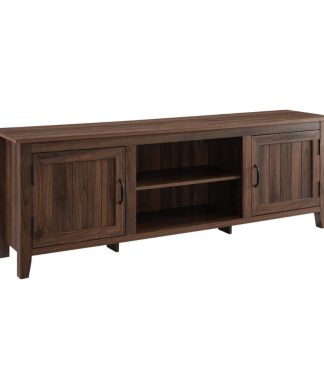70" Modern Farmhouse Wood TV Stand - Dark Walnut