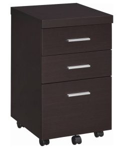 3-Drawer Mobile File Cabinet, Cappuccino