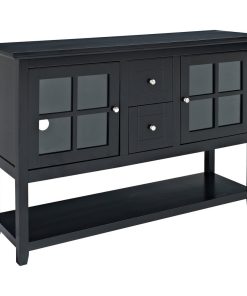 52" Wood Console Table TV Stand, Black