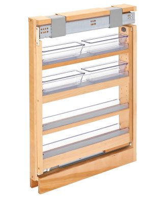 Wood Vanity Base Filler Pull Out Organizer for New Cabinets With Soft Close, 3"W