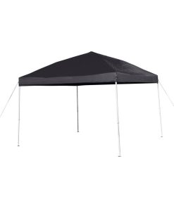 10'x10' Black Outdoor Pop Up Event Slanted Leg Canopy Tent with Carry Bag