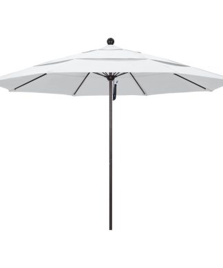 11 Foot Olefin Fabric Aluminum Pulley Lift Patio Market Umbrella, Bronze Pole