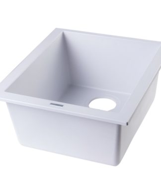 17" UndermountRectangular Granite Composite Kitchen Prep Sink, White
