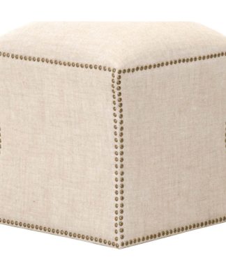 York Square Footstool, Bisque