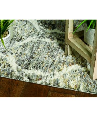 5'x7.5' Gray and Sand Polyester Rug
