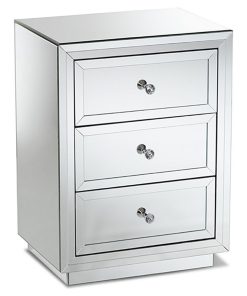 3-Drawer Mirrored Nightstand